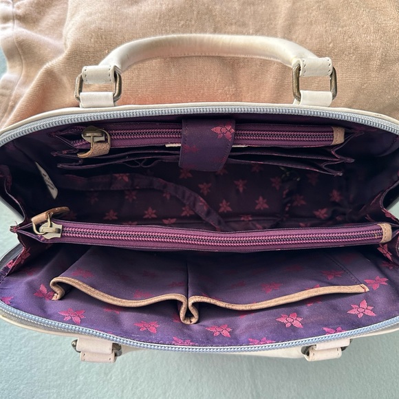 ANUSCHKA Vintage 🌸 Floral Melody 🌺 Wide Organizer Satchel, 8368, RFID - Picture 4 of 11